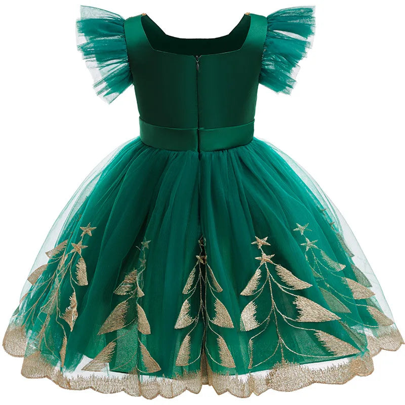 Christmas Green Princess Party Gown Formal Evening Dress