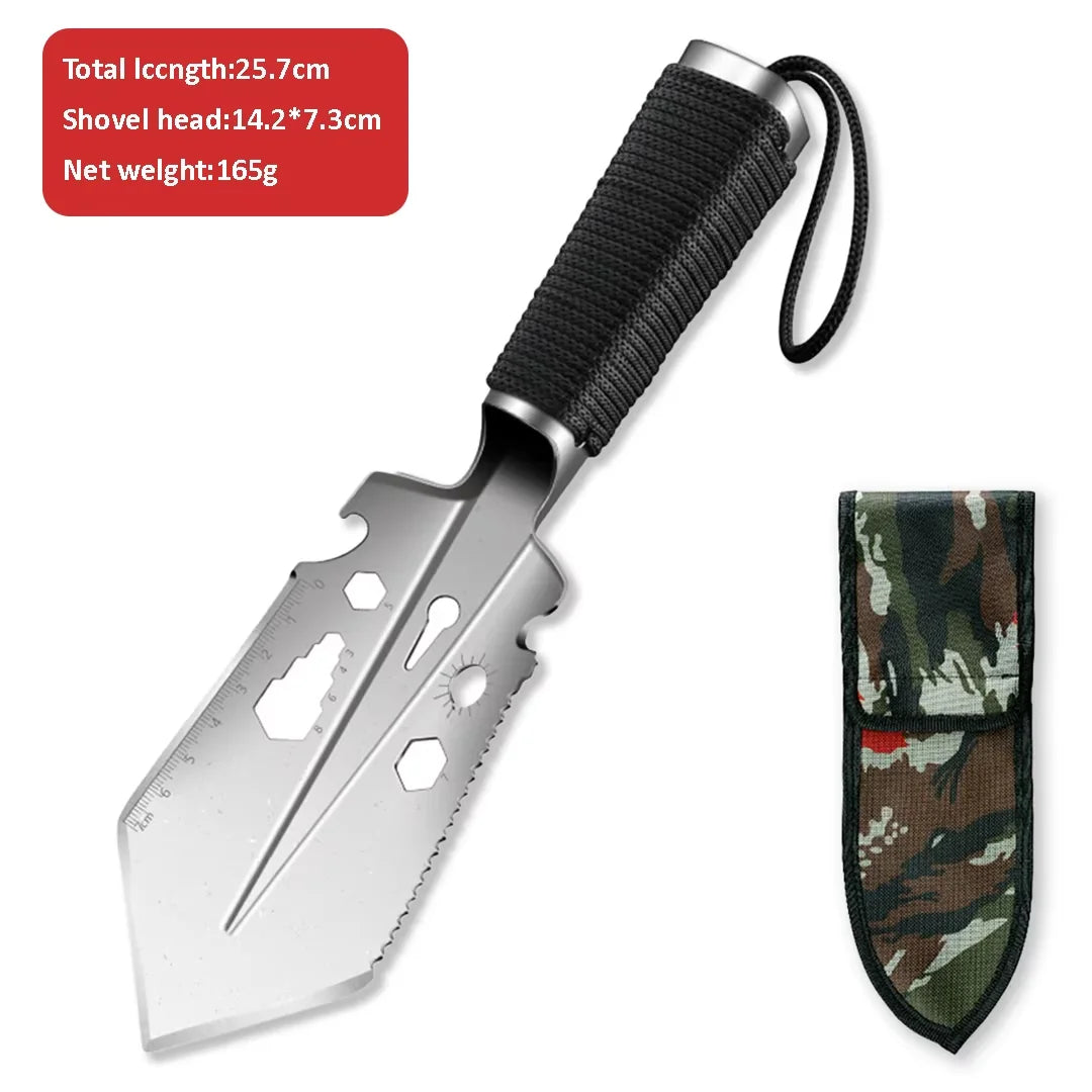 Outdoor hand shovel made of high carbon steel with rope handle suitable for camping/fishing/outdoor adventure/garden hand tools