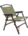 Outdoor Chair Camping Folding Portable Backrest Chair Camping Leisure Faux Wood Armrest Fishing Garden Chair