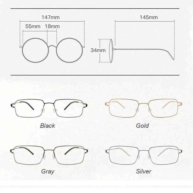 Lightweight Rectangle Reading Glasses with Alloy Frame for Men and Women