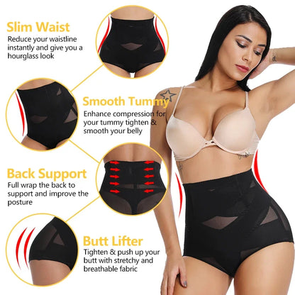 Women Body Shaper High Waist Briefs Slimming Underwear Butt Lifter Waist Trainer Tummy Control Panties Belly Girdle Panty