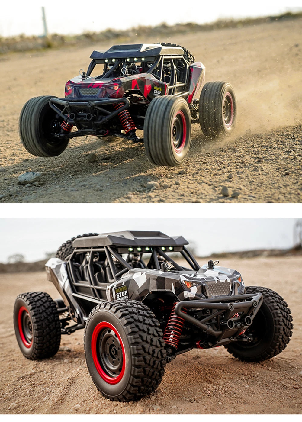 50KM/H 4WD RC Car With LED Remote Control Off-road Cars High Speed Drift Monster Truck for s vs Wltoys 144001 Toys