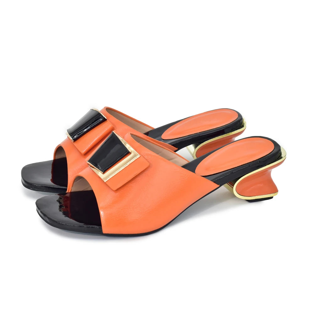 African Women Wedding Shoes Decorated with Rhinestone Italian Pumps Women Shoe Ladies Sandals with Heels Party Pumps