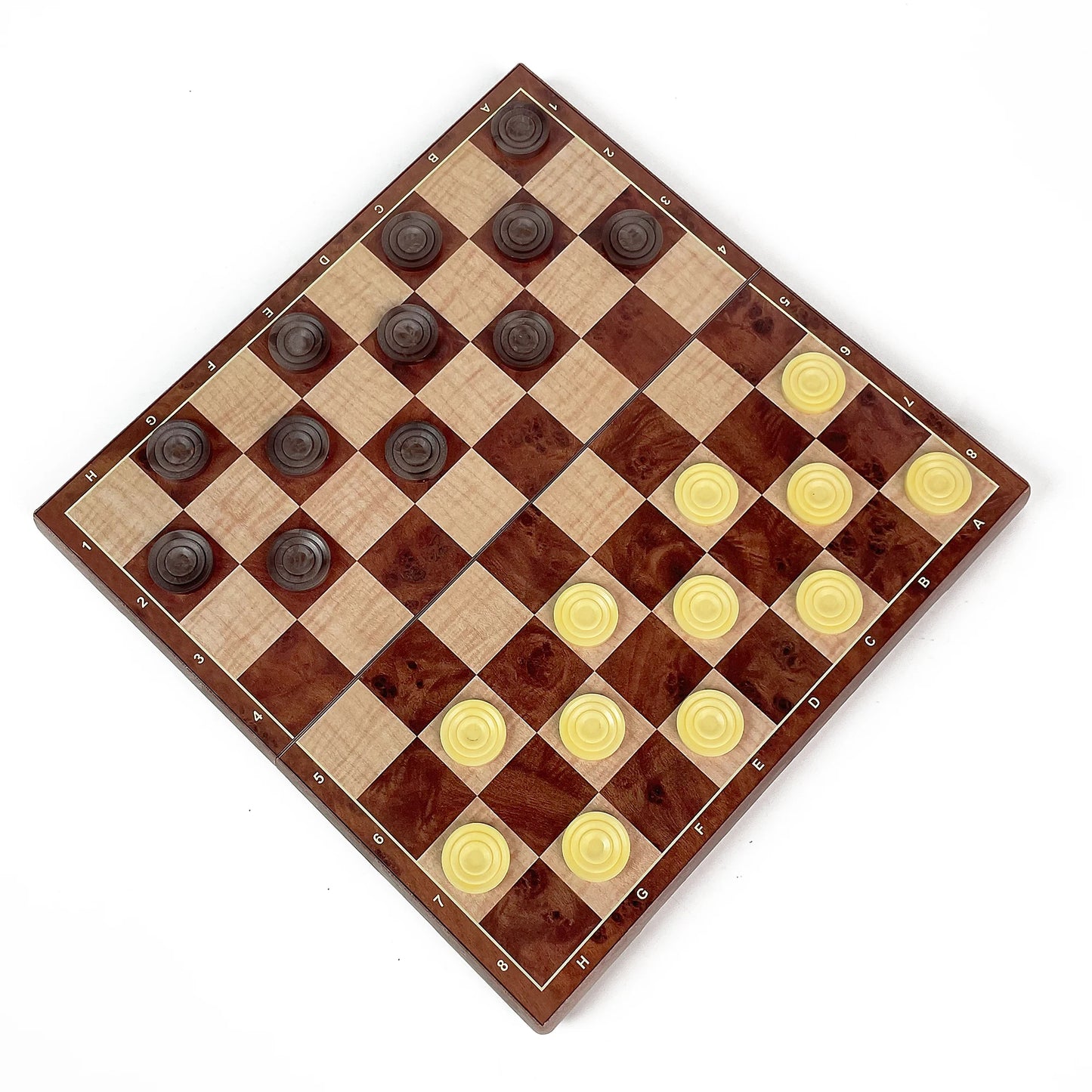 24cm 2 in 1 Foldable Magnetic Wooden Chess & Checkers Set