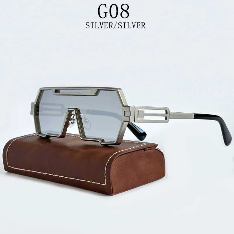 Square Steampunk Metal Sunglasses With UV400 Protection