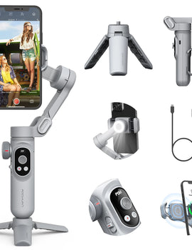 Professional Gimbal Stabilizer for Smartphone OLED Display LED Light 3-Axis for iPhone&Android