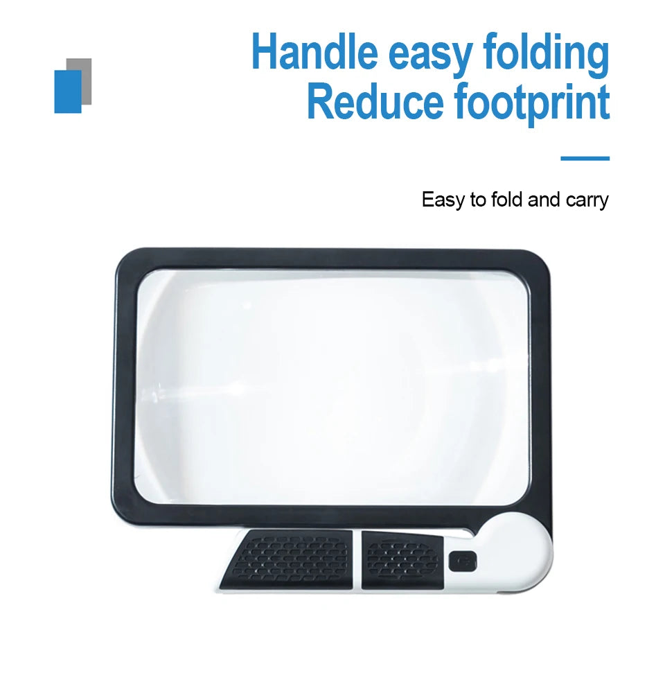 5X LED Handheld Magnifying Glass with 48 Lights Foldable Reading Magnifier