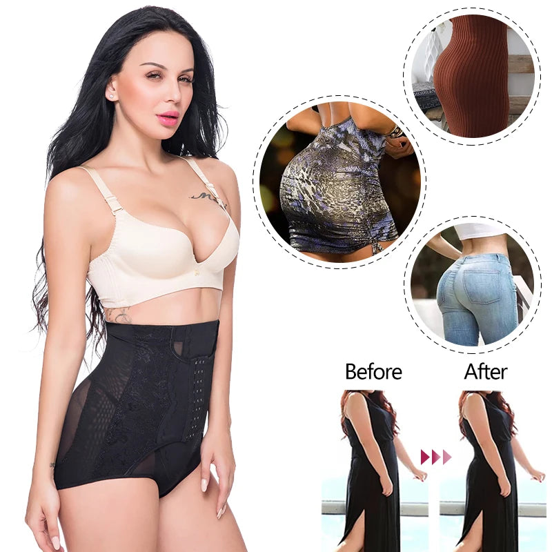 Women Waist Trainer Body Shaper High Waist Shaping Panties Tummy Control Knickers Slimming Underwear Postpartum Recovery Briefs