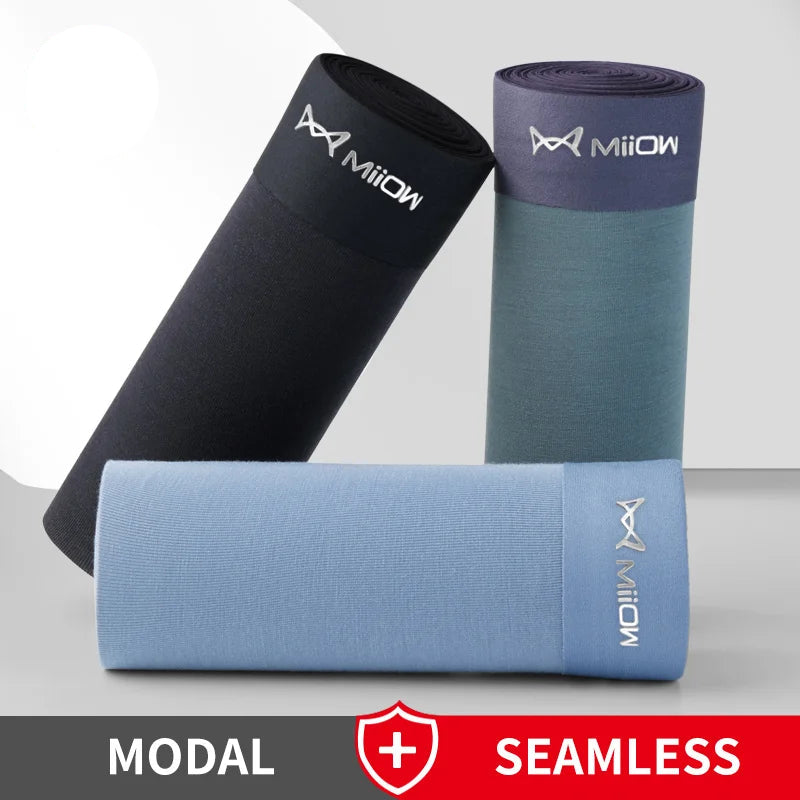 3-Pack Men’s Modal Graphene Boxer Shorts – Antibacterial Crotch, Comfortable Fit