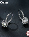 2.0 CT D VVS1 Moissanite Flower Hoop Earrings