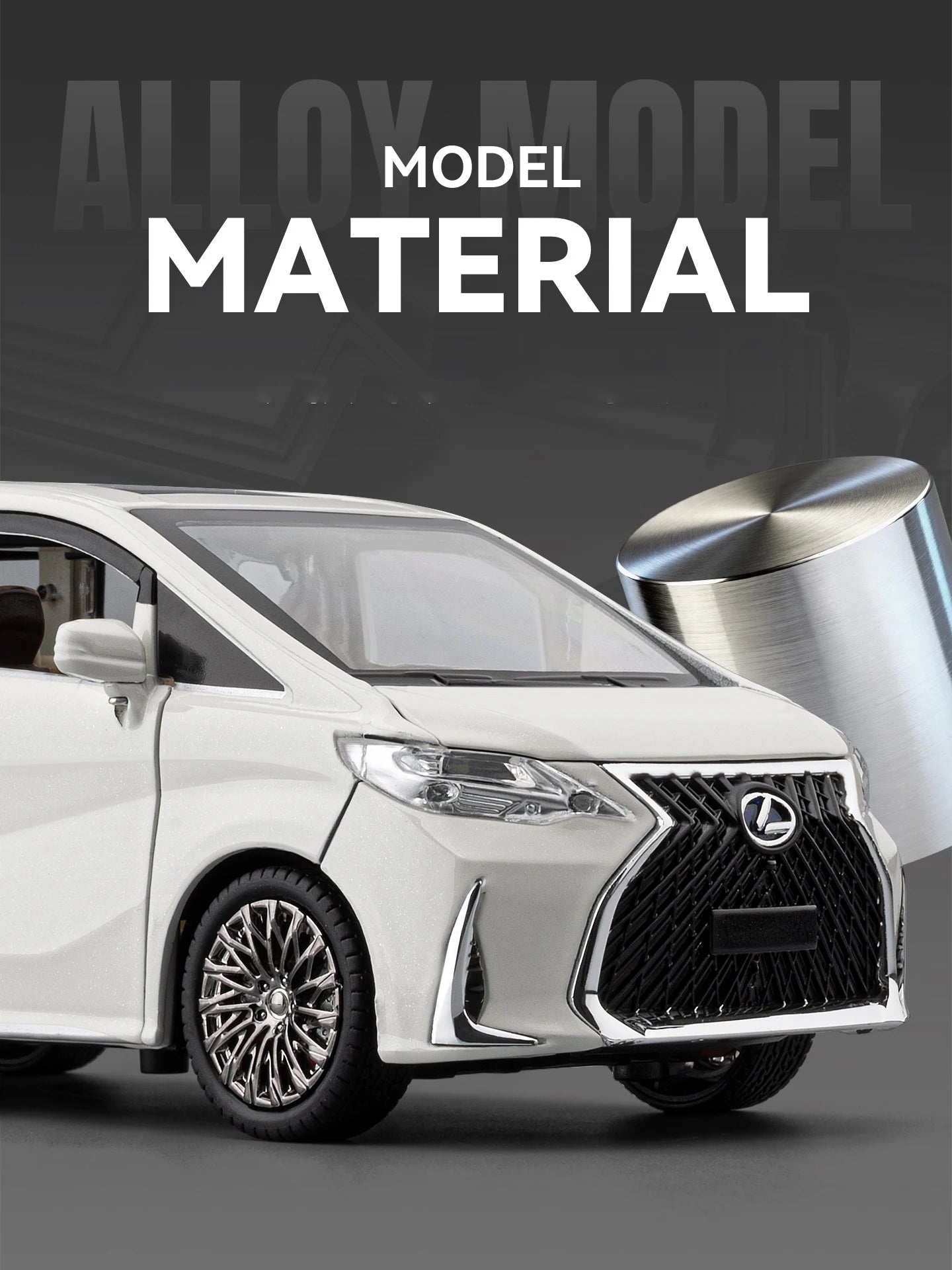 1 24 Scale Alloy MPV Diecast Pull Back Model Car with Sound and Light