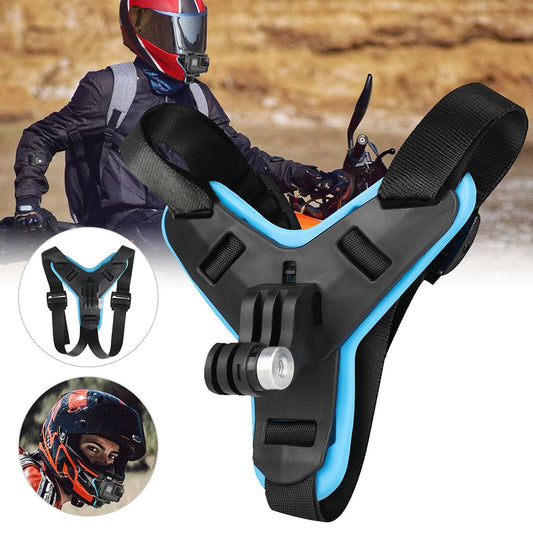 Motorcycle Helmet Chin Strap Mount Adjustable Action Camera Holder for Sports Recording