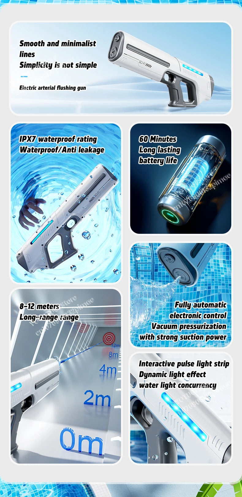 Fully Automatic Water Storage Gun Large Capacity Electric Water Absorbing Water Blaster