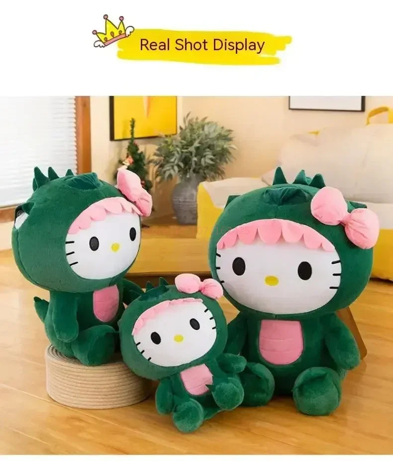 Cartoon Dinosaur Kitty Plush Pillow Soft Stuffed Doll