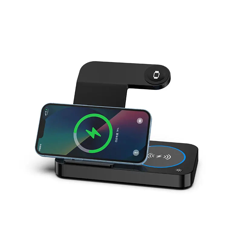 Portable Desktop Mobile Phone Wireless Charger Station 3In1 4 3 In One 3 In 1 Folding Megnetic Foldable 10W 15W Wireless Charger