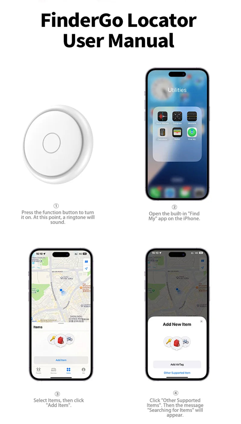 Mini Tracker Work With Find My APP Ultra Long Battery Life Mini Locator For Keys Pets Wallet Anti-Loss Device Smart Find