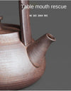 350ml Japanese Style Teapot Handmade Retro Coarse Pottery Stoneware Kungfu Tea Ceremony Portable Tea Maker Ceramic Teapot Teaset