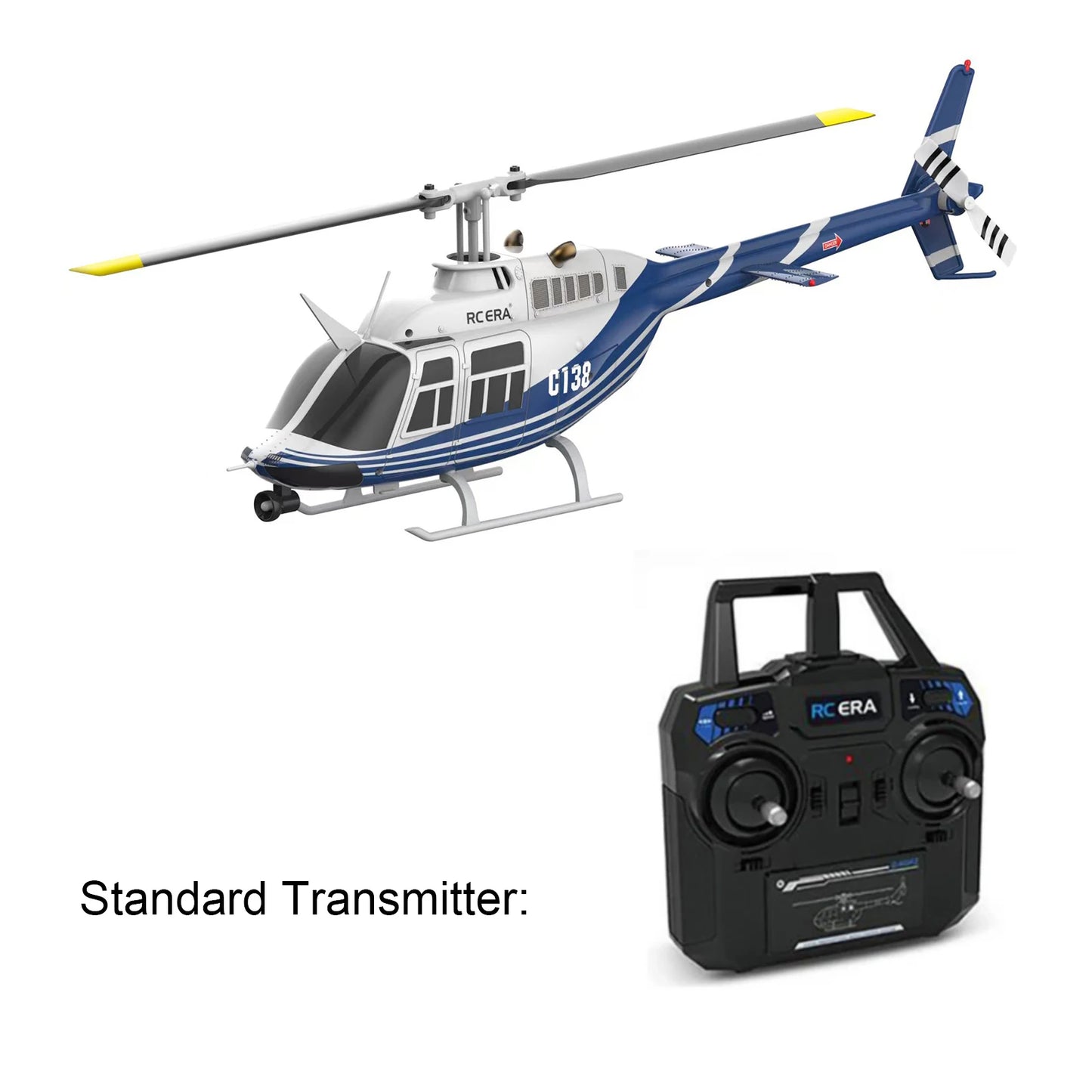 RC ERA C138 BELL 206 Jet Ranger 6-axis Gyro Stabilized Altitude Hold 4ch RC Helicopter Aircraft Hobby for Adults -RTF