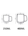 250/400ml Clear Double Wall Glass Cup Home Coffee Milk Mug With Handle Hot Cold Beverage Juice Drinkware Cup Set Of 1/2/4pcs
