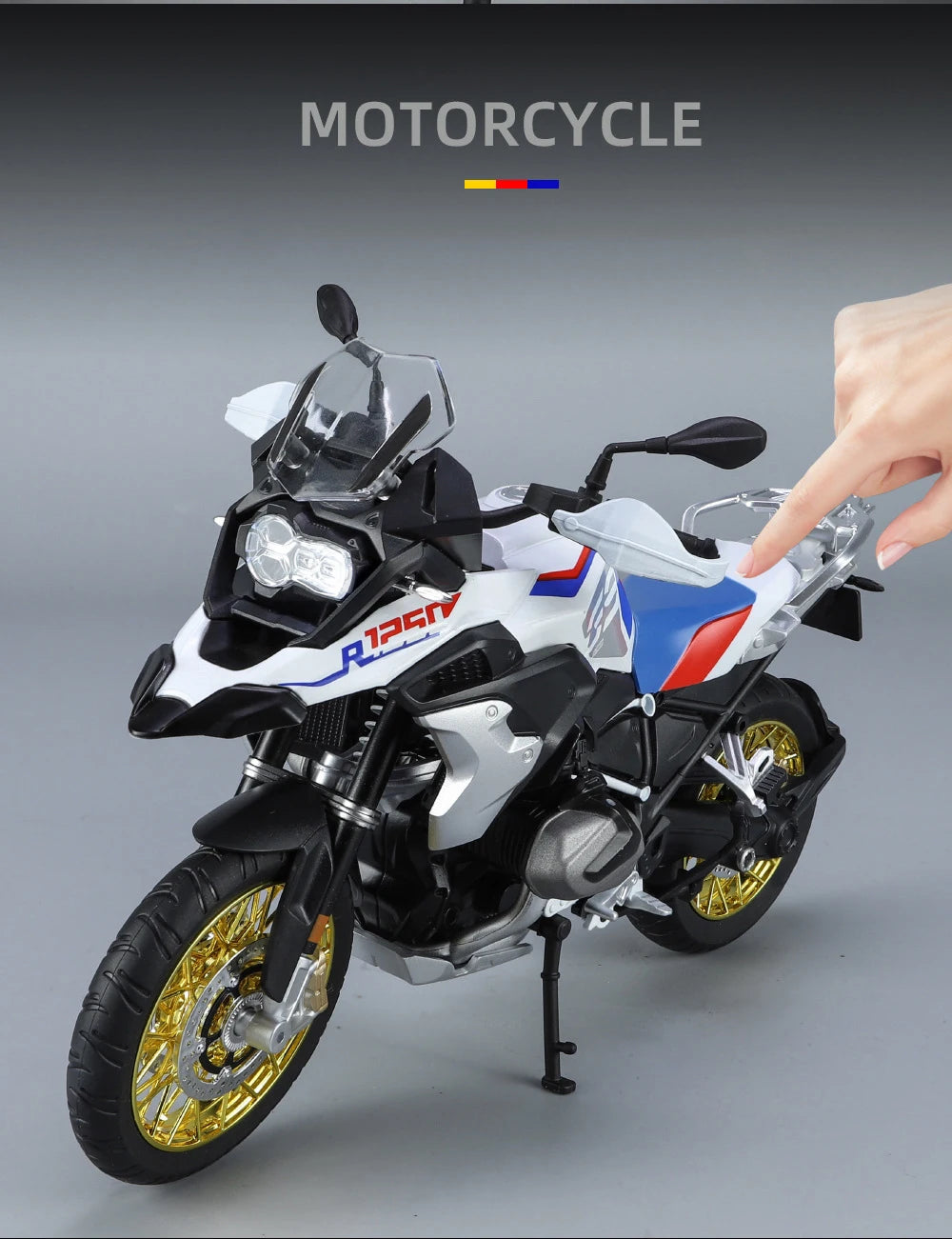 Diecast R1250 GS Adventure Motorcycle Model 1 to 9 Scale