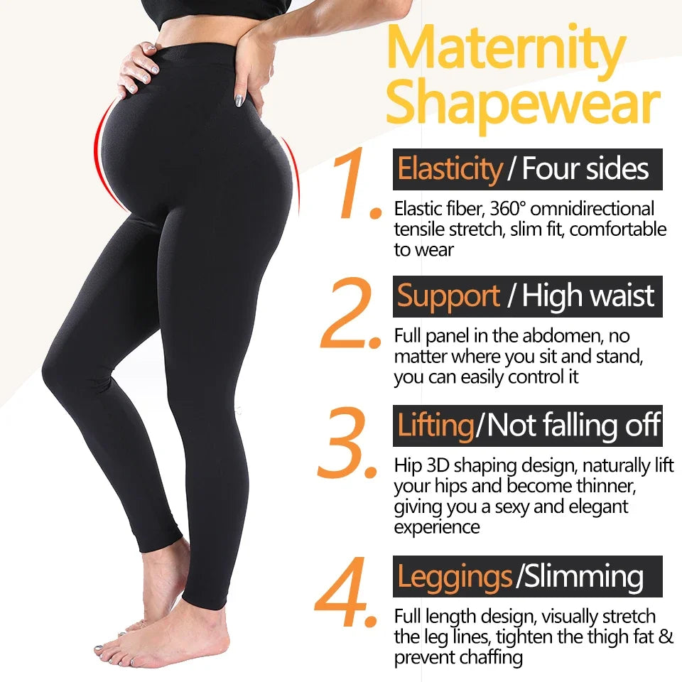 Maternity Leggings Over The Belly Pregnancy Pants High Waist Belly Support Tights for Mothers Pregnant Women Body Shaping Pants