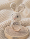 Baby Rattle Crochet Amigurumi Bunny Rattle Bell Newborn Knitting Gym Toy Educational Teether Baby Mobile Rattle Toy 0-12 Months