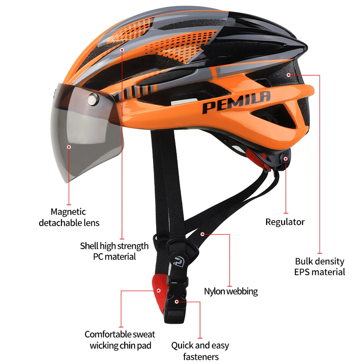 Cycling Helmet With Protective Goggles For Road And Mountain Bike