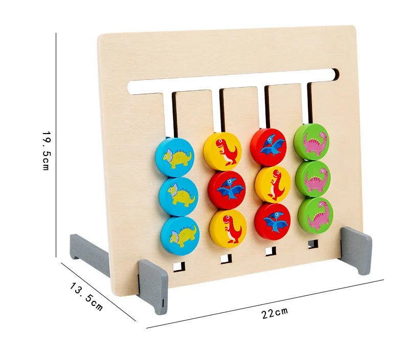 Montessori Wooden Toys Double-sided Matching Games for Kids 2 3 4 Years Logic Thinking Training Activity Board Baby Wooden Toys