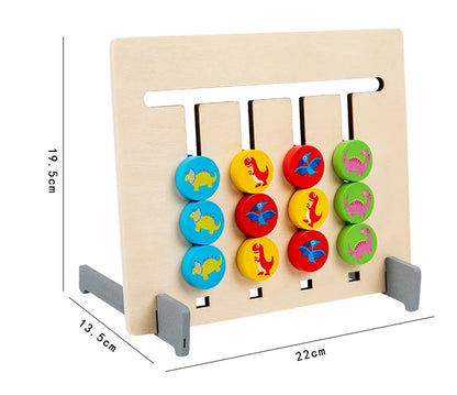 Montessori Wooden Toys Double-sided Matching Games for Kids 2 3 4 Years Logic Thinking Training Activity Board Baby Wooden Toys