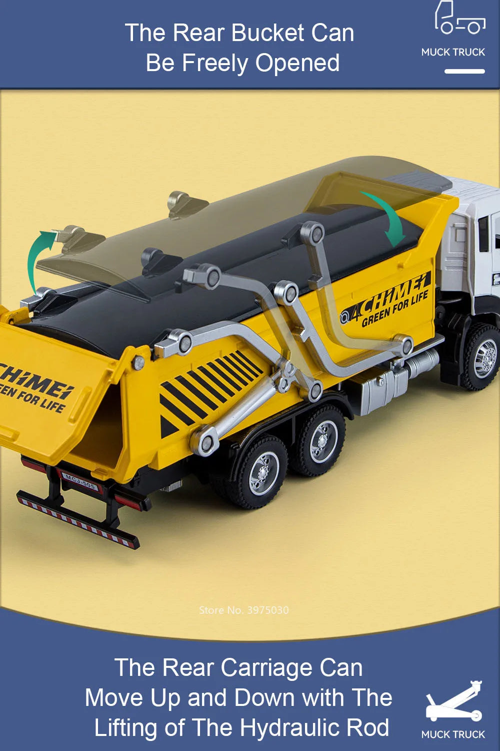 1/32 Dregs Transportation Vehicle Alloy Diecast Toy Model Cars Light Sound Muck Truck Doors Opened Engineering Vehicles