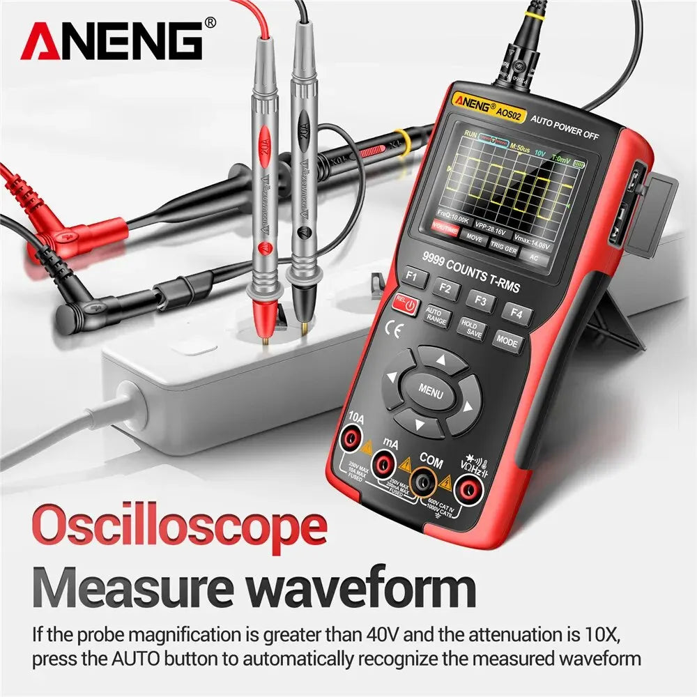 Professional Digital Oscilloscope Multimeter True RMS 48MS/s Sampling Rate 10MHZ Analog Bandwidth Data Storage