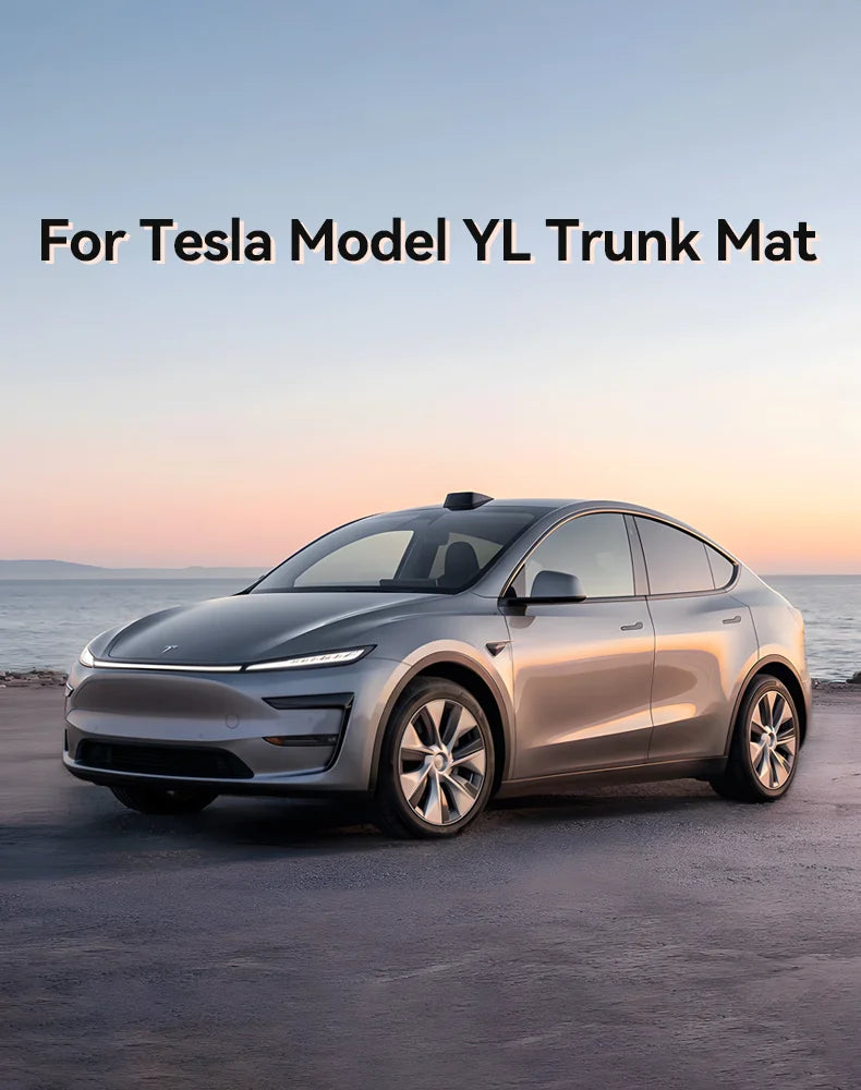 Full Coverage Nappa Leather Trunk Mat for Tesla Model YL Juniper 2026 6 Seat All Weather Cargo Liner