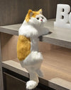 Simulation cat plush Doll Realistic Cute Cat Furry Hanging Ornaments Car Decoration Stuffed Animals Sculptures creative gift
