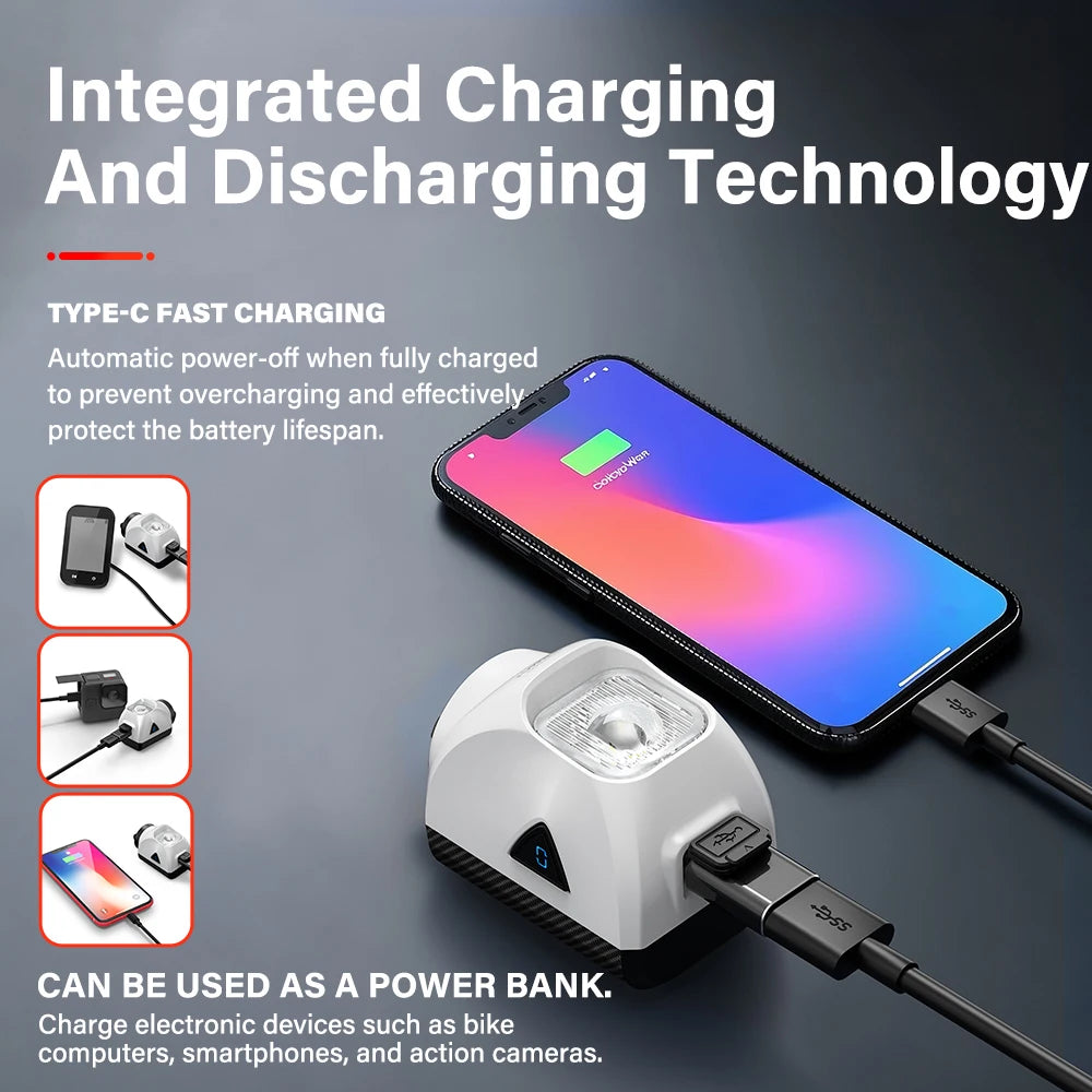 DL1200S Bicycle Light With Anti-Glare Cut-Off Line Beam 1500LM Rechargeable Led Bike Front Lights Mtb Cycling Headlights