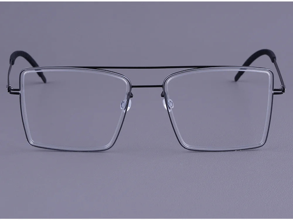 Oversized Double Bridge Titanium Acetate Eyeglasses Frame