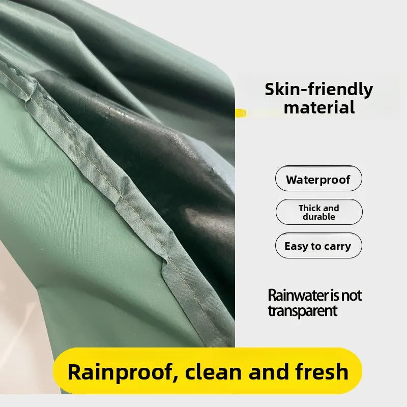 Waterproof Cycling Rain Poncho with Drawstring Hood for Outdoor Work