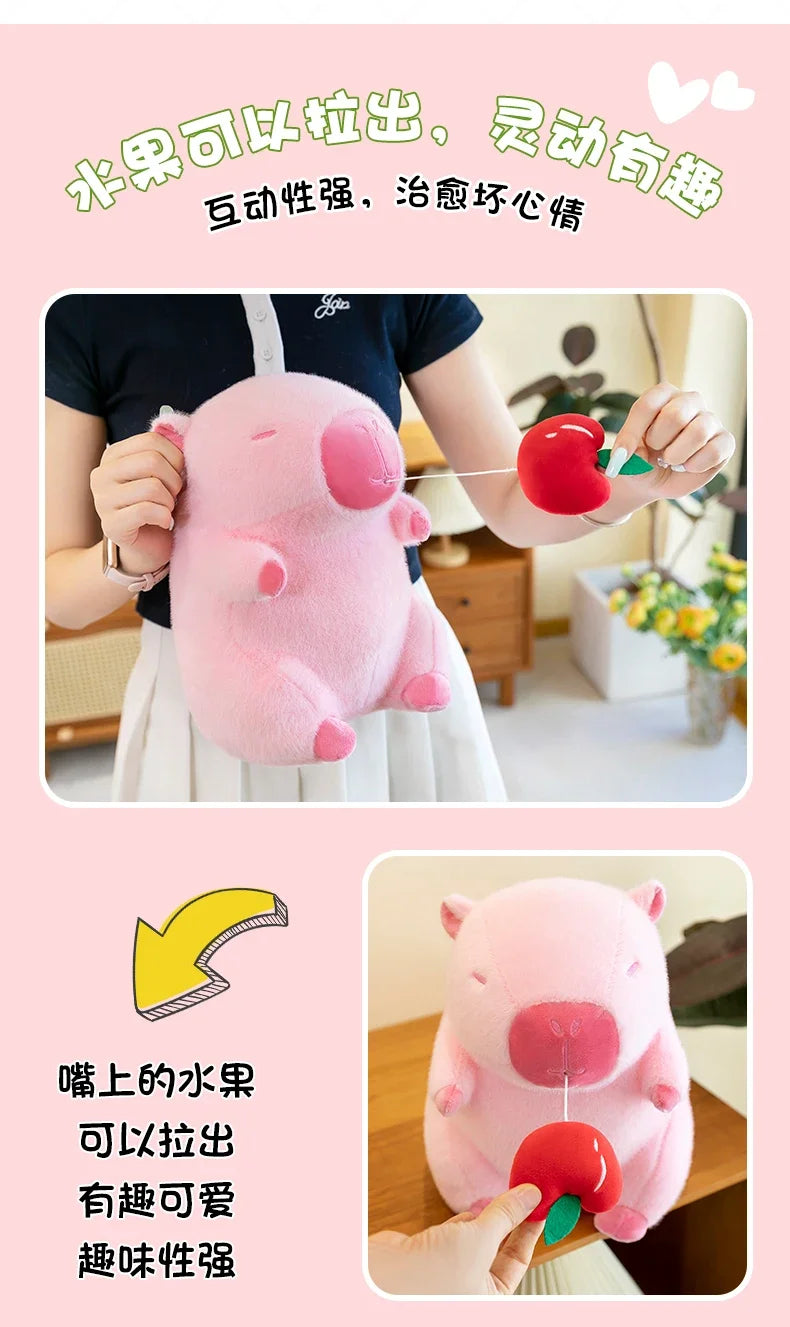 30/40/50cm Kawaii Capybara Plush Toys Fruit Series Big Size Capybara Stuffed Doll Anime Soft Pillow Cute Dolls Kid Birthday Gift