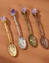 1 Pcs Crystal Head Spoon Vintage Carved Alloy Coffee Spoon Ice Cream Dessert Tea Dining Kitchen Accessories