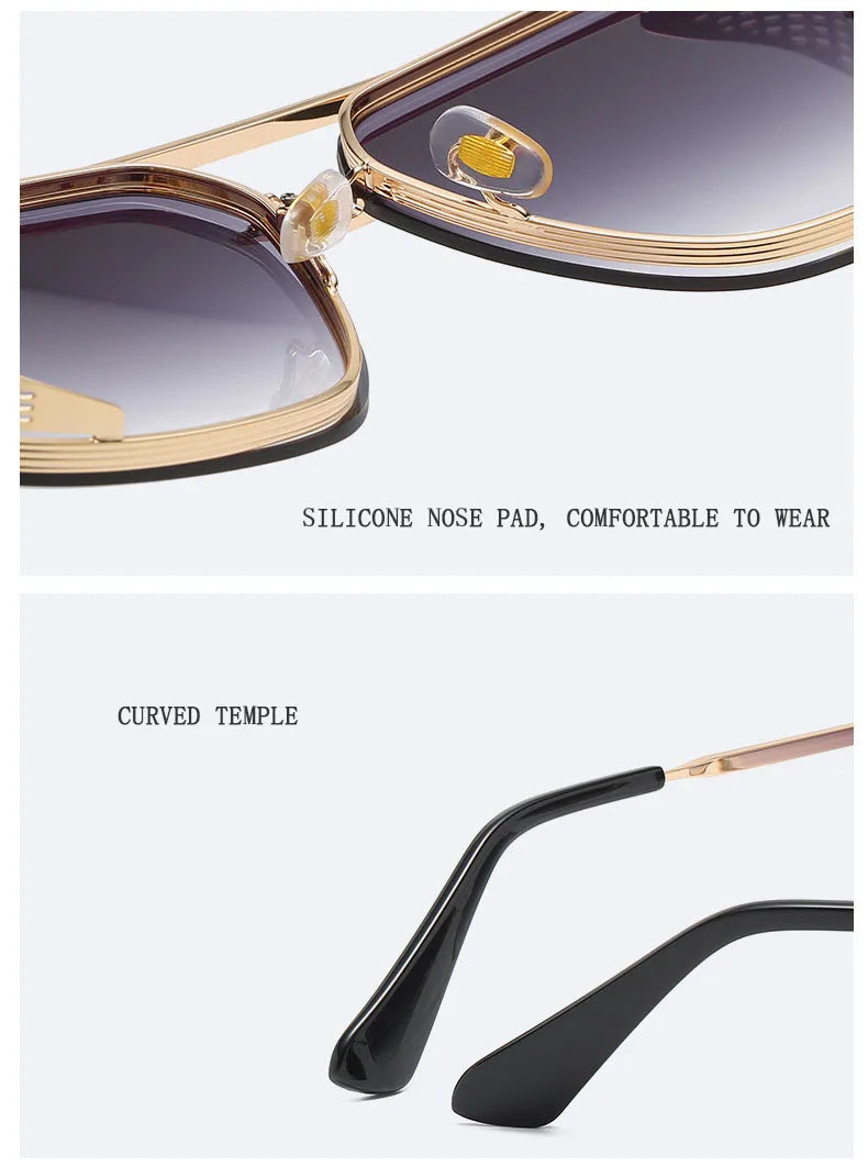 Steampunk Square Sunglasses With UV400 Protection
