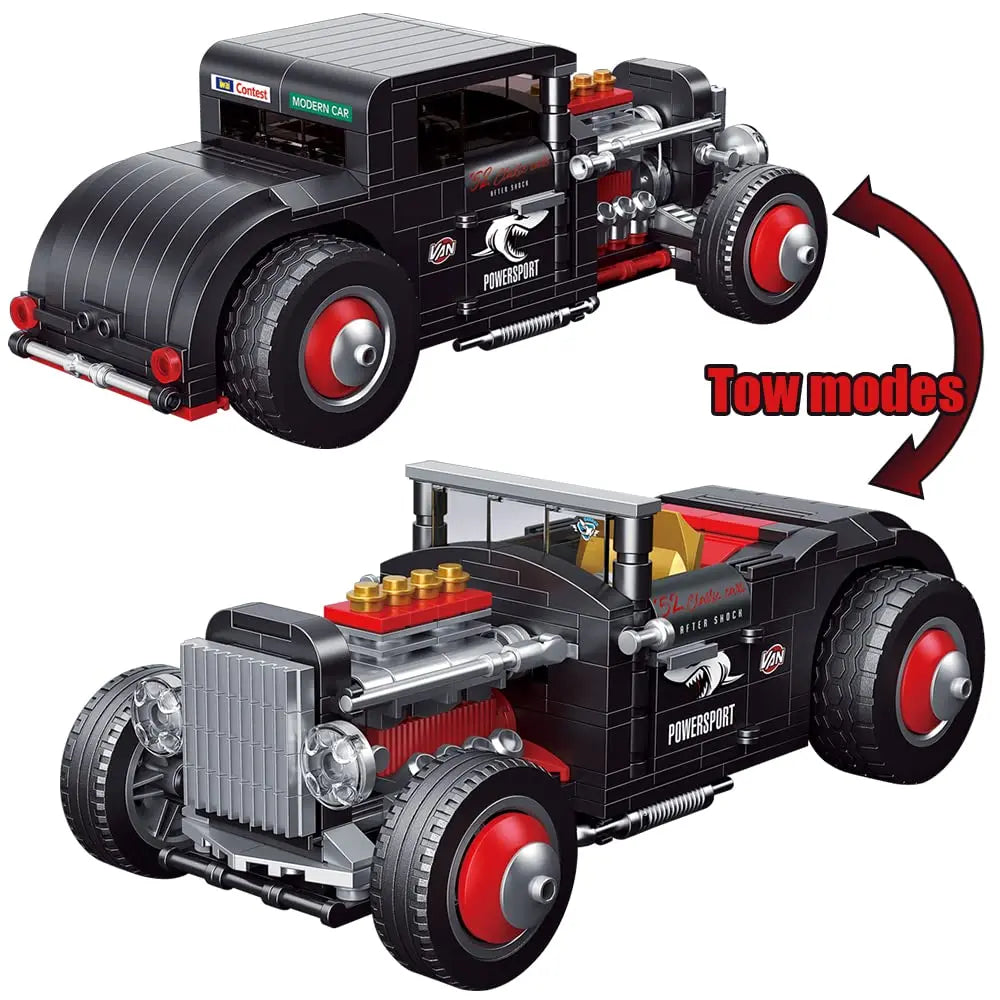 Technical Explosive Change Classic Car Model Building Blocks Bricks Moc Convertible Vehicle DIY Toys For Boys  Gift Set