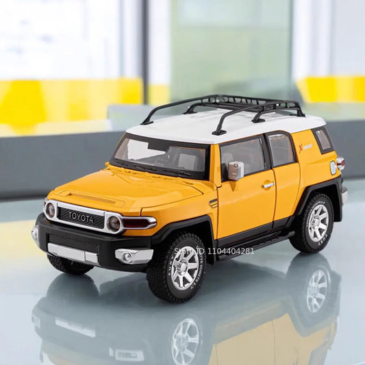1:24 Land Cruiser FJ LC80 Toy Model Diecast Alloy Car Sound Light Pull Back Doors Opened Miniature Vehice Friend's Birthday Gift