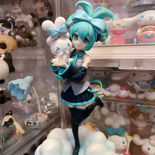 Anime Vocal Girl Figure with Cute Puppy Character PVC Collectible
