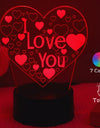 Heart 3D Acrylic Kids Bedside Table Lamp LED I Love You 7 Colors Touch Night Light