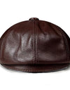 Spring Genuine Leather Hat Cap Cowhide Beret Warm  Cotton Men Padding Brand Brown/Black Duck Hat