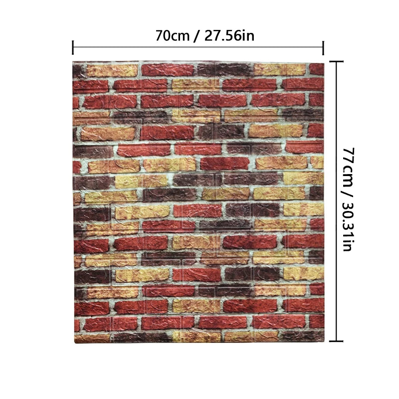 3D Wallpaper Decoration Self-adhesive Antique Foam Brick Wallpaper