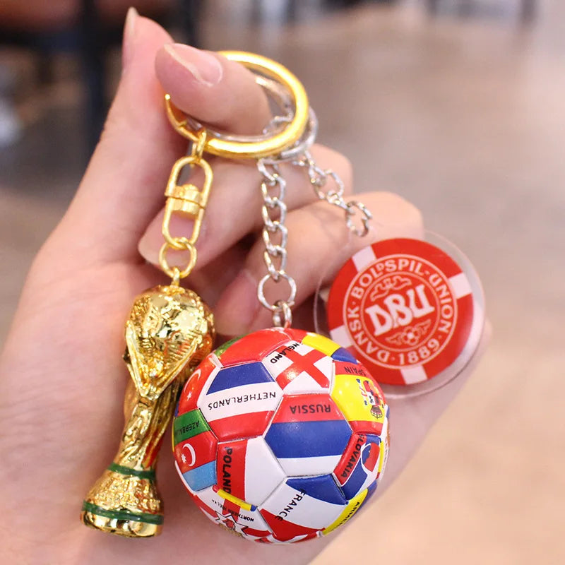 2026 Football Trophy Car Keychain Soccer Fan Bag Charm Souvenir