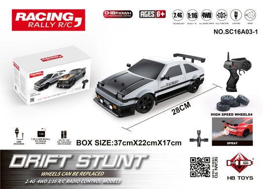 AE86 Remote Control CAR Racing Vehicle Toys For 1:16 4WD 2.4G High Speed GTR RC Electric Drift Cars Toys Gift