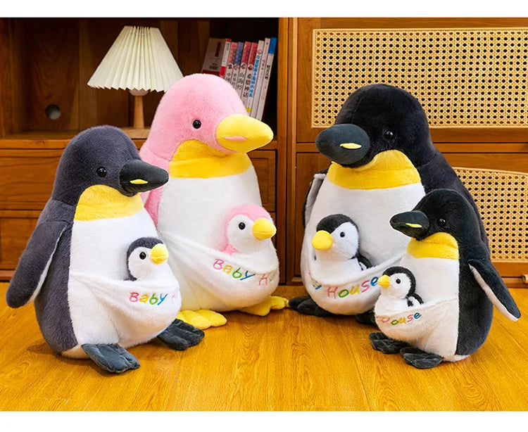 Mother Baby Penguin Plush Stuffed Doll Toy