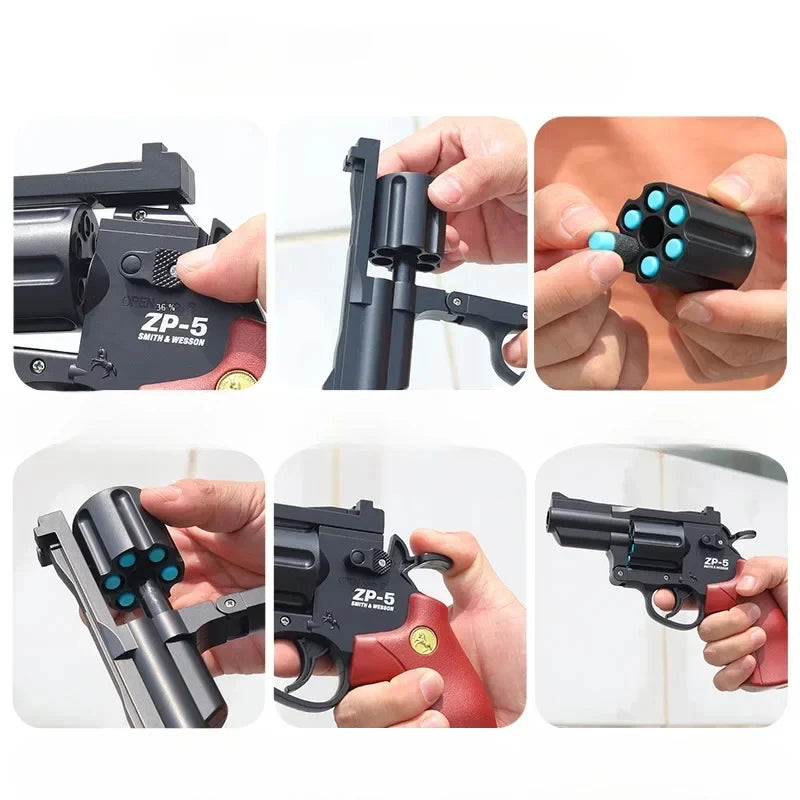 Soft Dart Bullet ZP5 Revolver Pistol Launcher Toy Gun Weapon Outdoor  Airsoft  Shooter Pistol