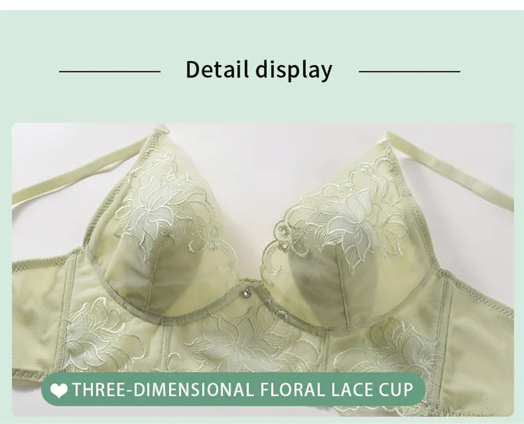 Women’s Lace Transparent Rabbit Ears Push-Up Bra – Soft, Thin, Wire-Free Bralette